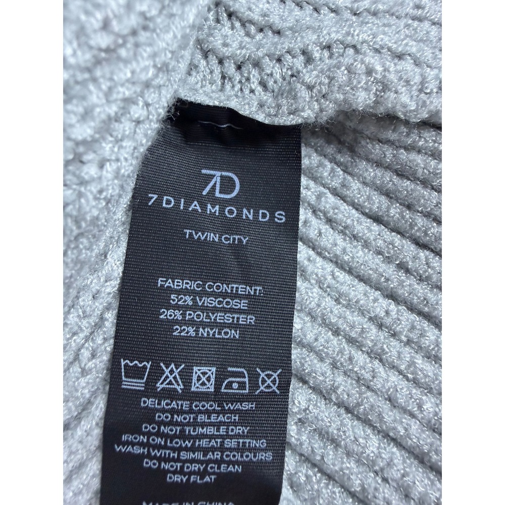 7 Diamonds Twin City Ribbed Turtleneck Sweater Grey SWM-8698 XL New - Picture 6 of 7
